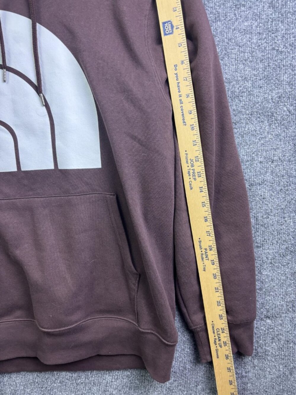 The North Face Hoodie Mens Large Brown Pullover Fleece Sweatshirt Logo Graphic - Picture 4 of 7